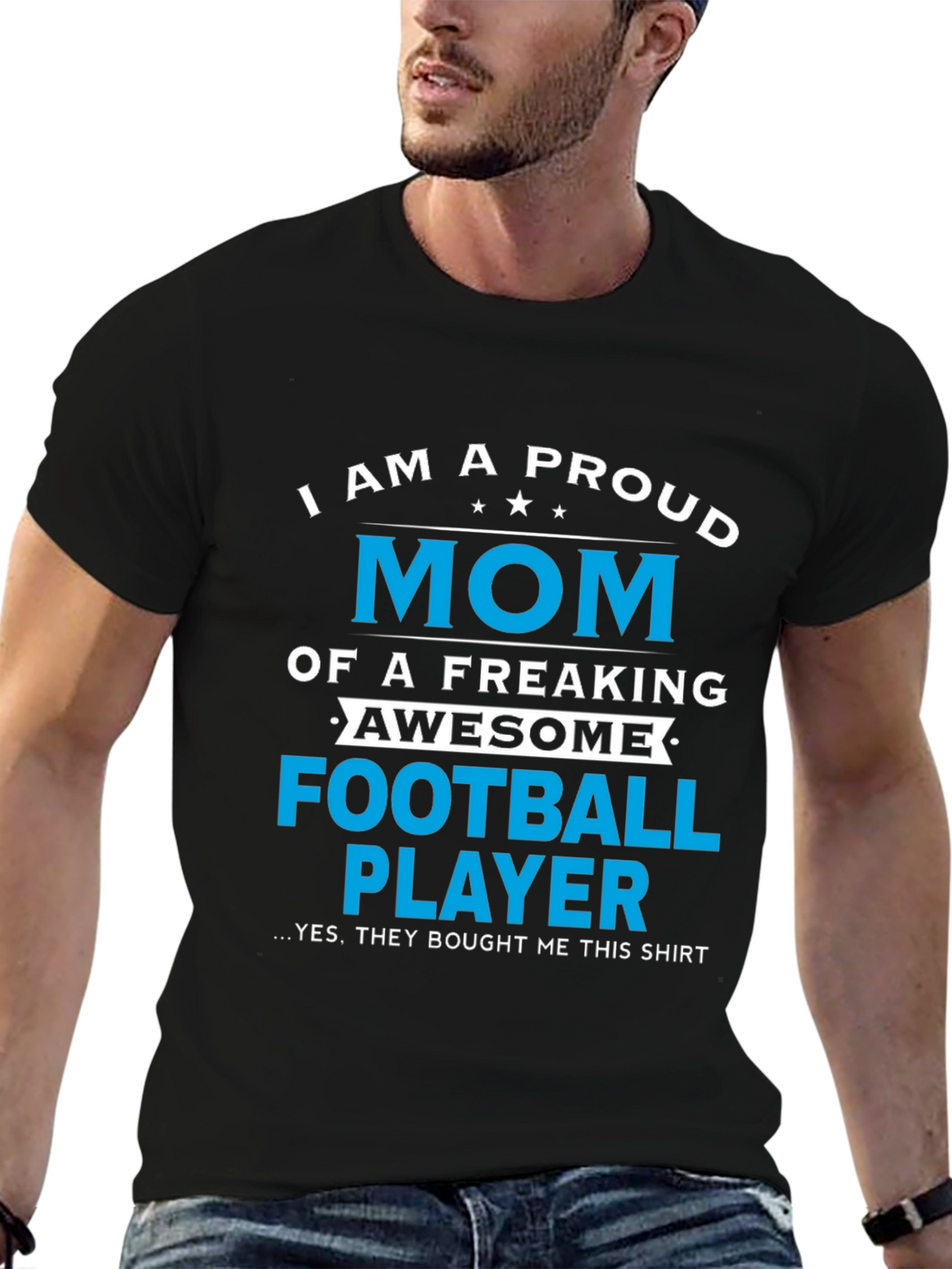 Proud Mom of Football Player Graphic T-Shirt