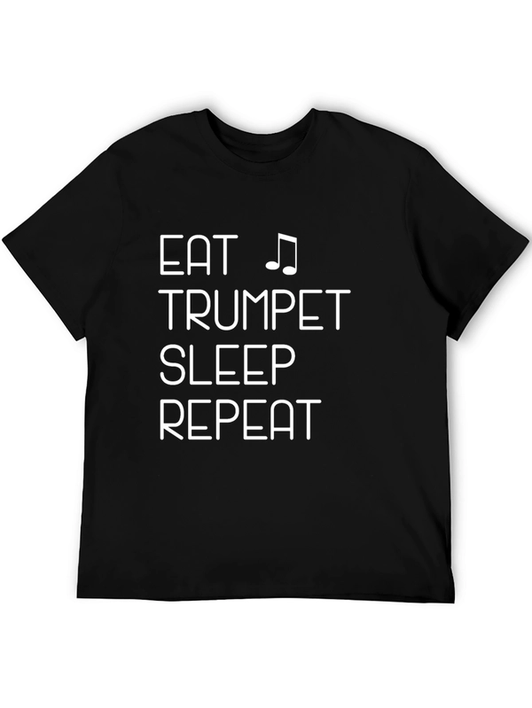 Eat Trumpet Sleep Repeat Black Graphic Tee