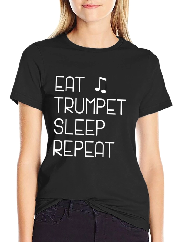 Eat Trumpet Sleep Repeat Black Graphic Tee