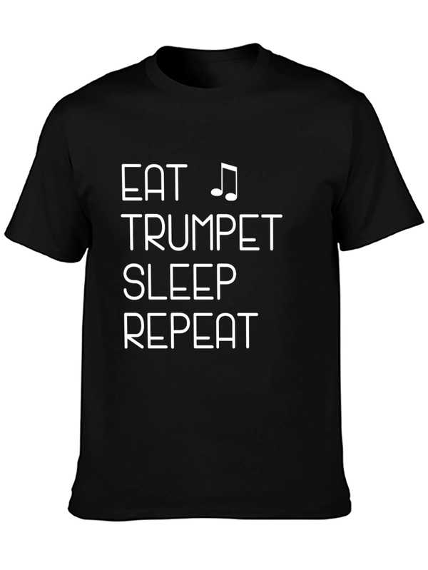 Eat Trumpet Sleep Repeat Black Graphic Tee