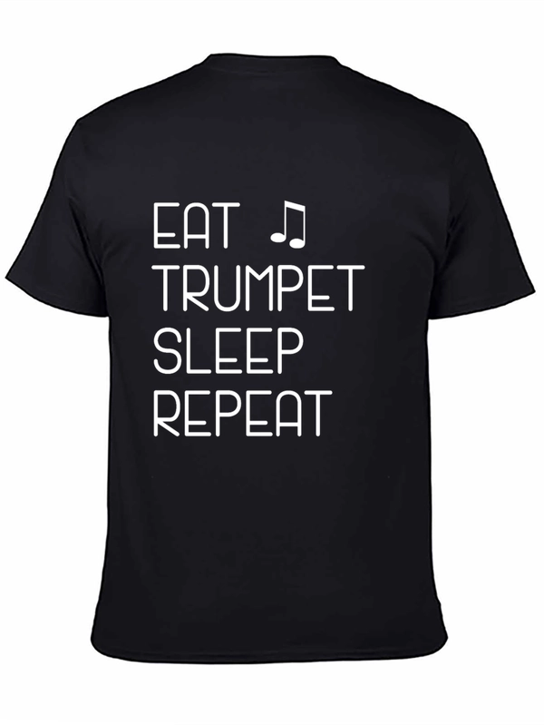Eat Trumpet Sleep Repeat Black Graphic Tee