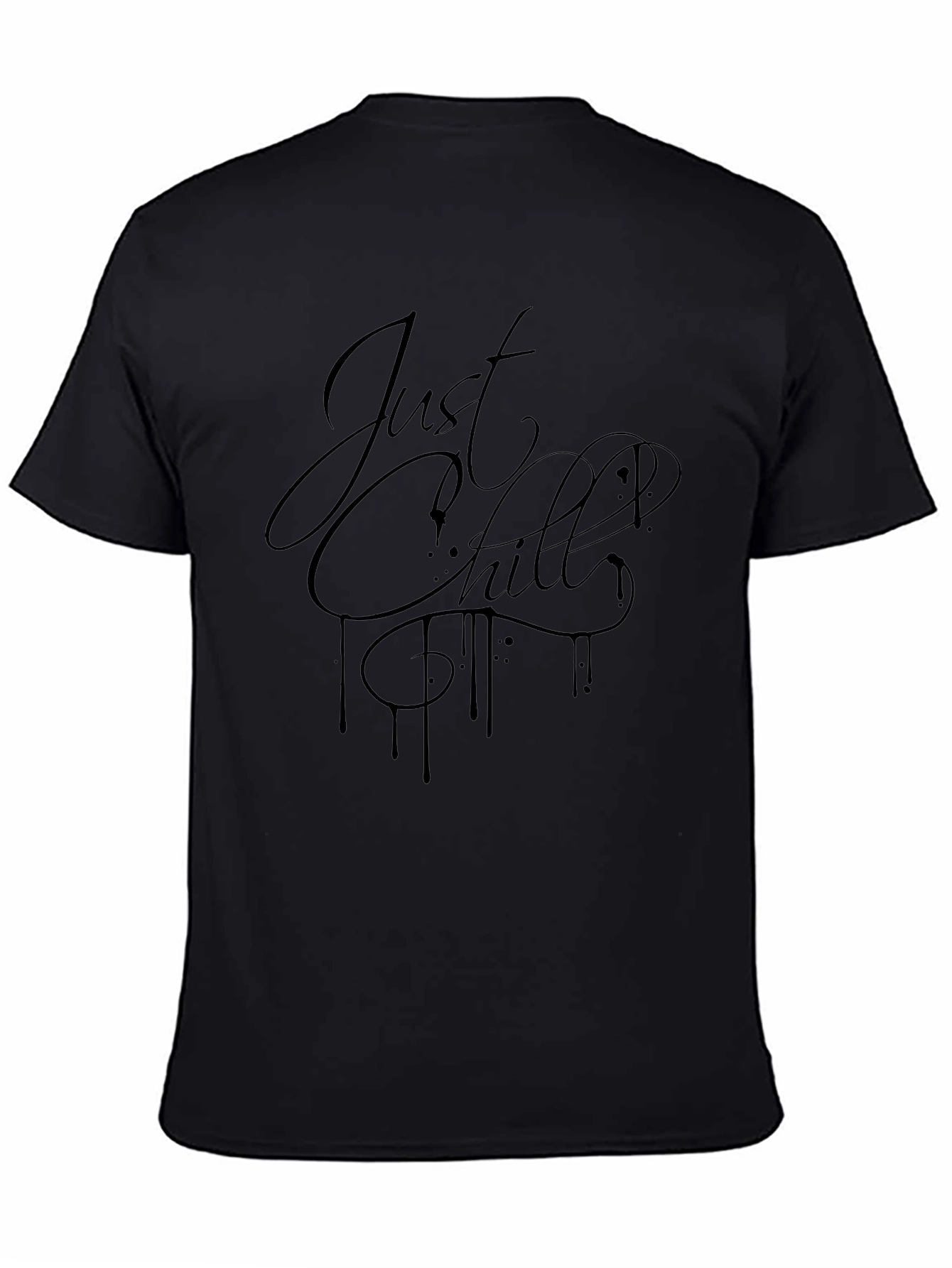 Just Chill Black Graphic Tee - Mens Casual T-Shirt