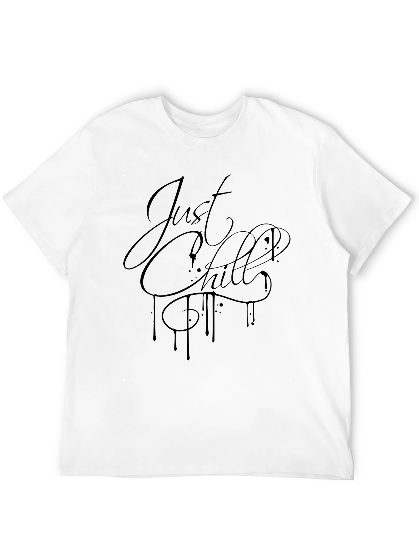 Just Chill Black Graphic Tee - Mens Casual T-Shirt