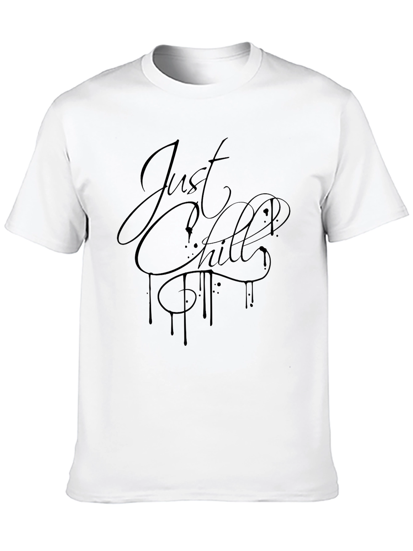 Just Chill Black Graphic Tee - Mens Casual T-Shirt