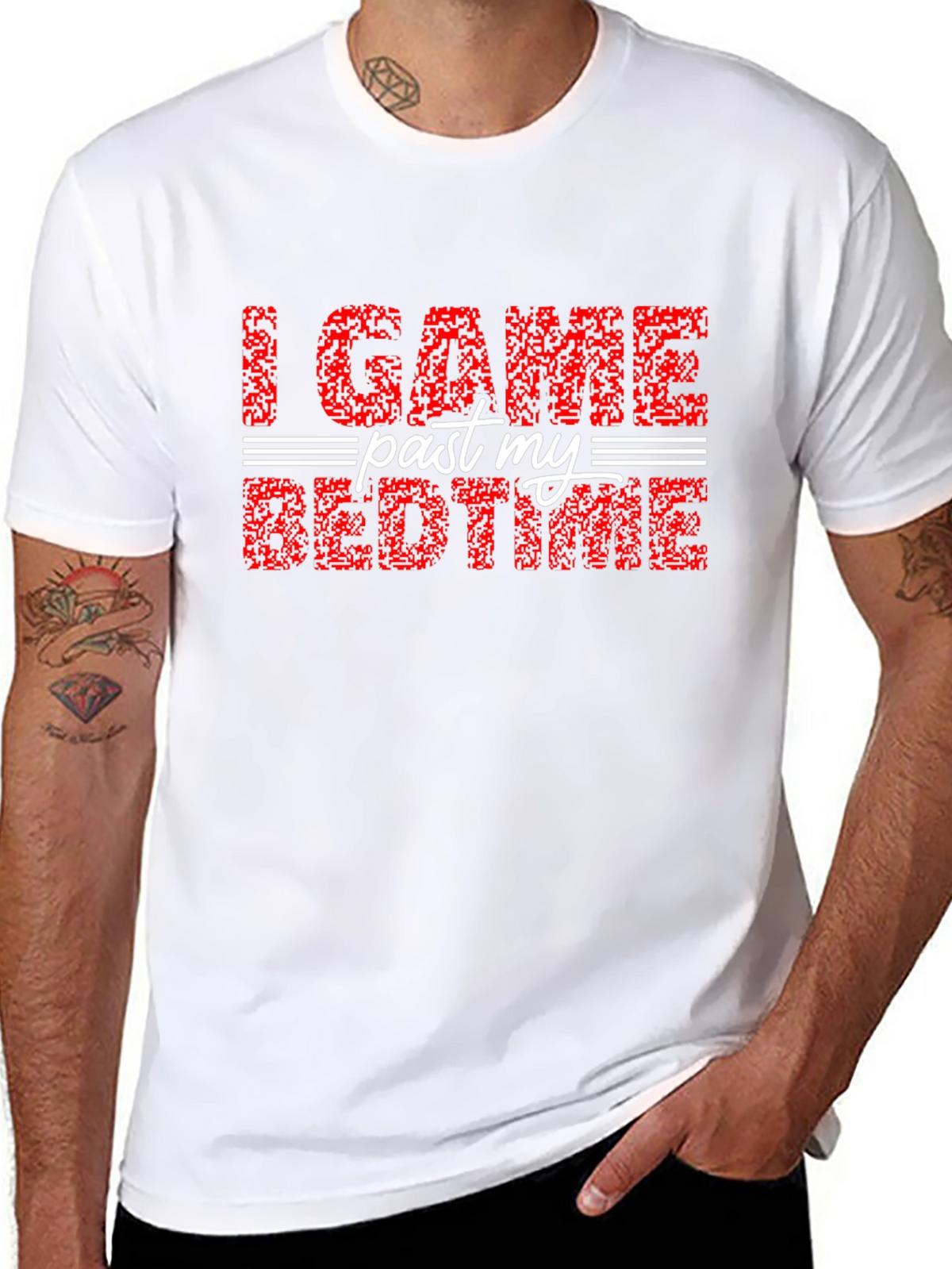 I Game Past My Bedtime Black T-Shirt