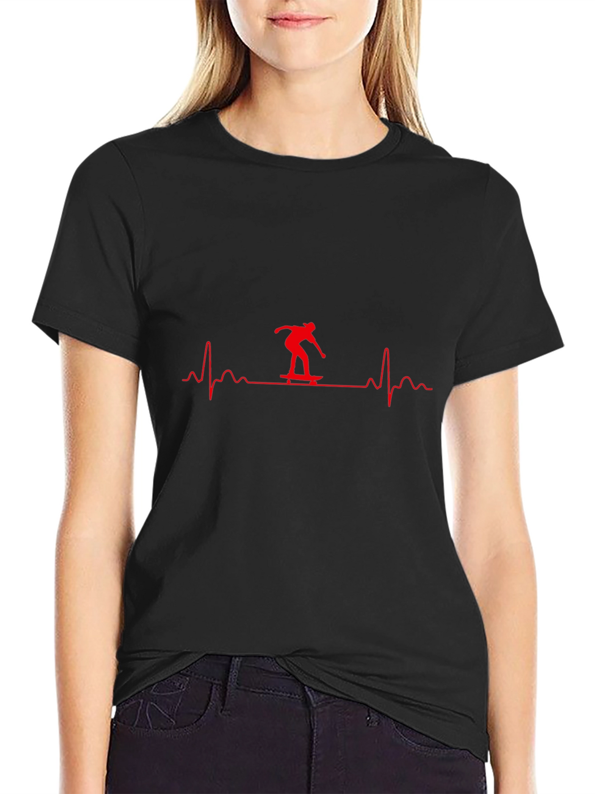 Skateboard Heartbeat T-Shirt - Stylish Graphic Tee