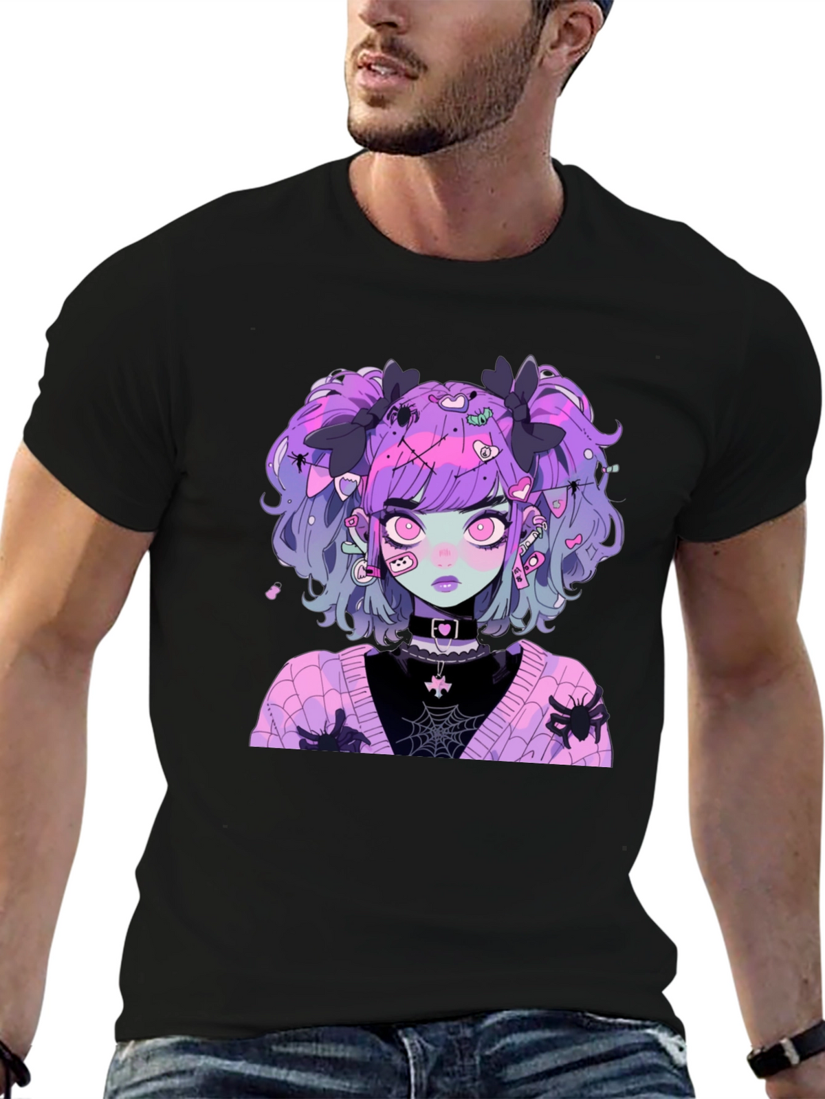Goth Anime Girl Graphic Tee - Spooky & Stylish