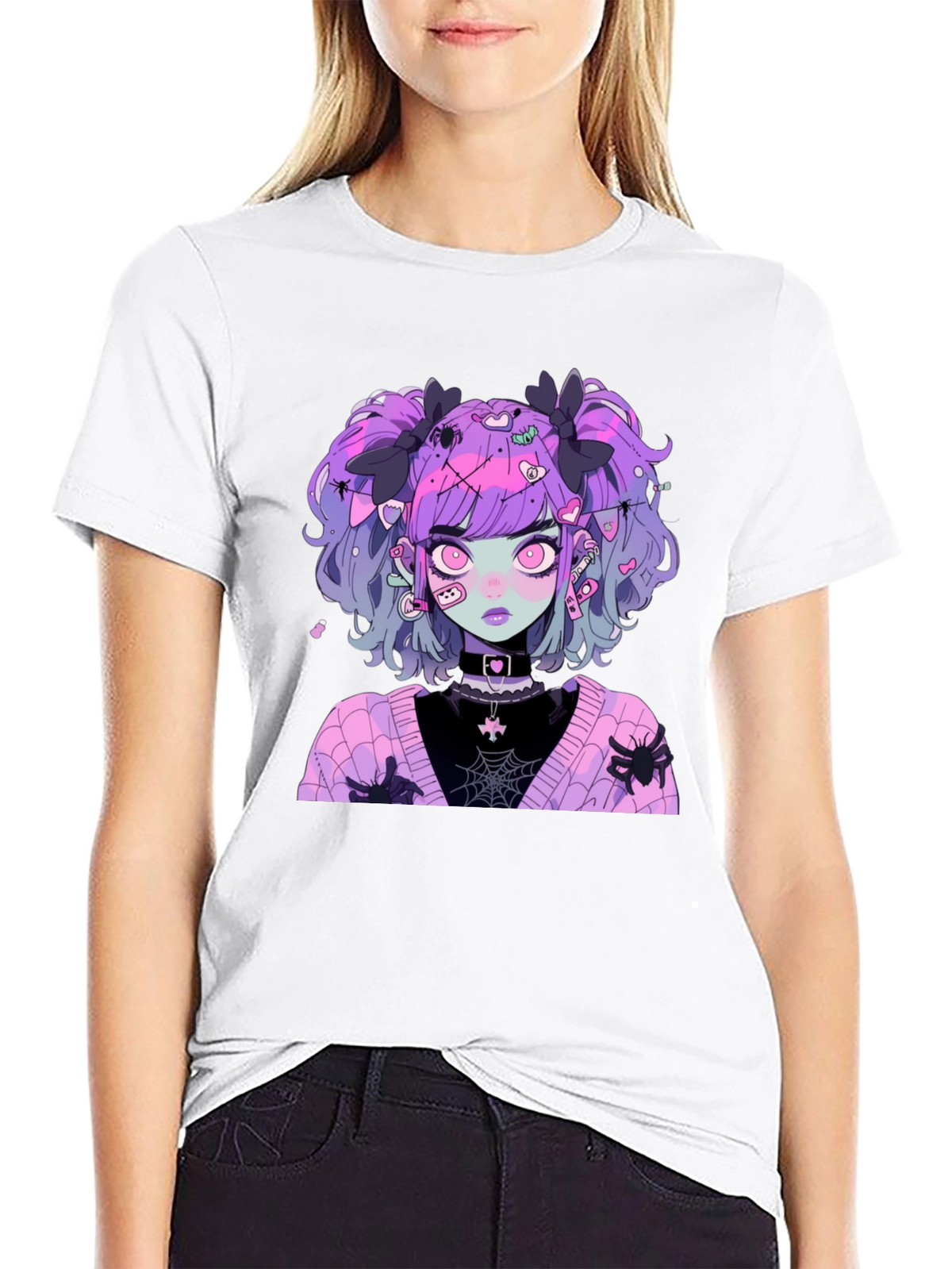 Goth Anime Girl Graphic Tee - Spooky & Stylish