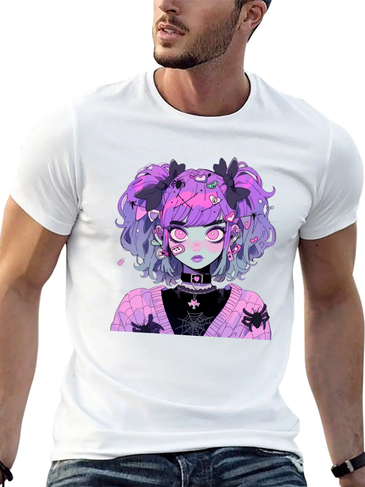 Goth Anime Girl Graphic Tee - Spooky & Stylish