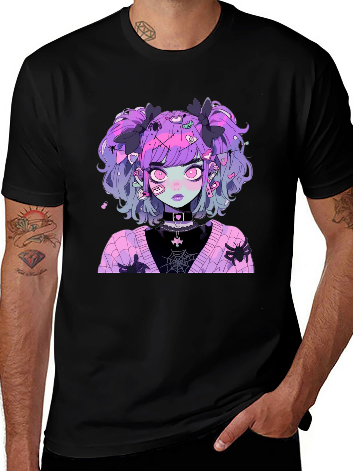 Goth Anime Girl Graphic Tee - Spooky & Stylish