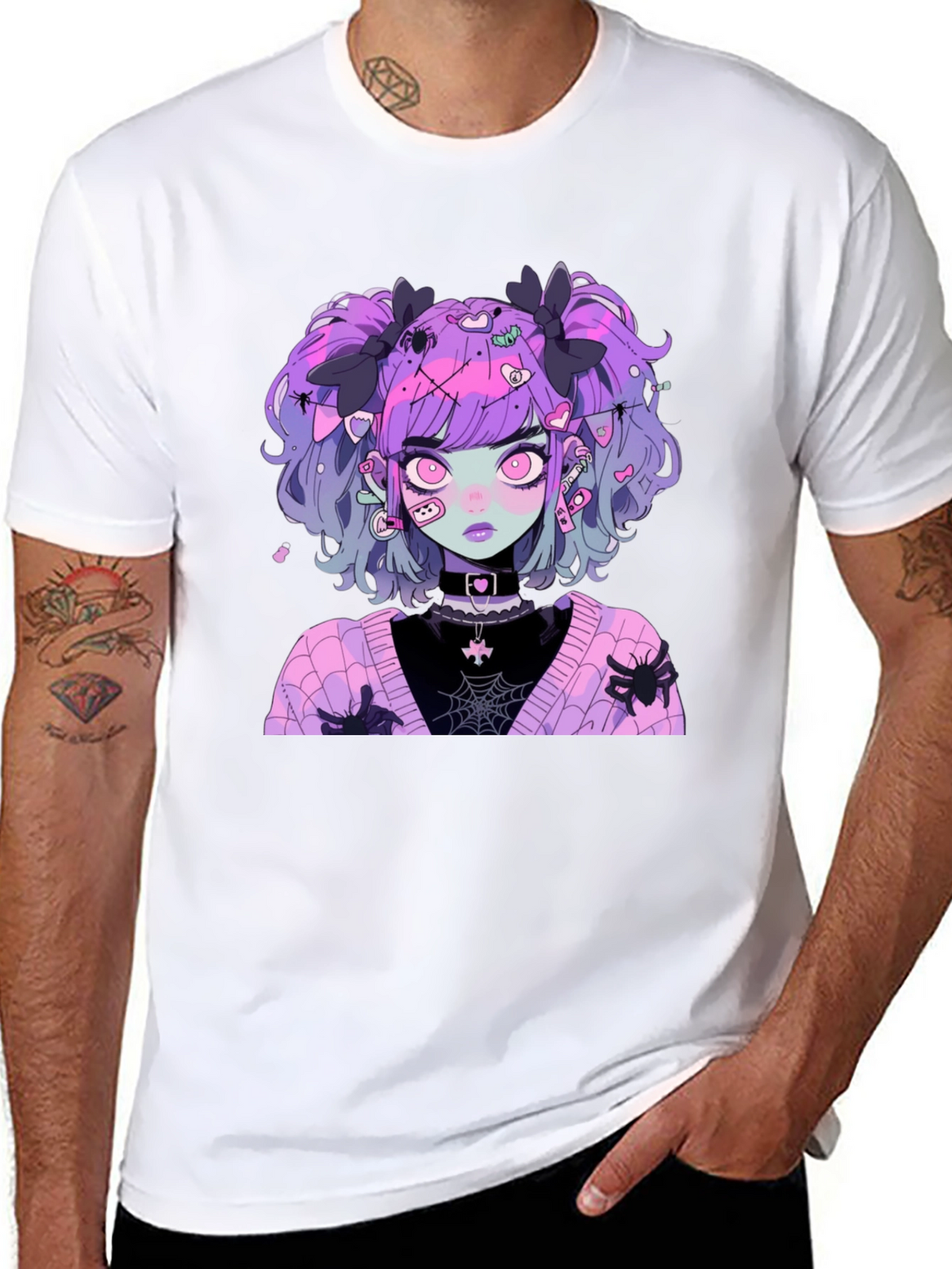 Goth Anime Girl Graphic Tee - Spooky & Stylish