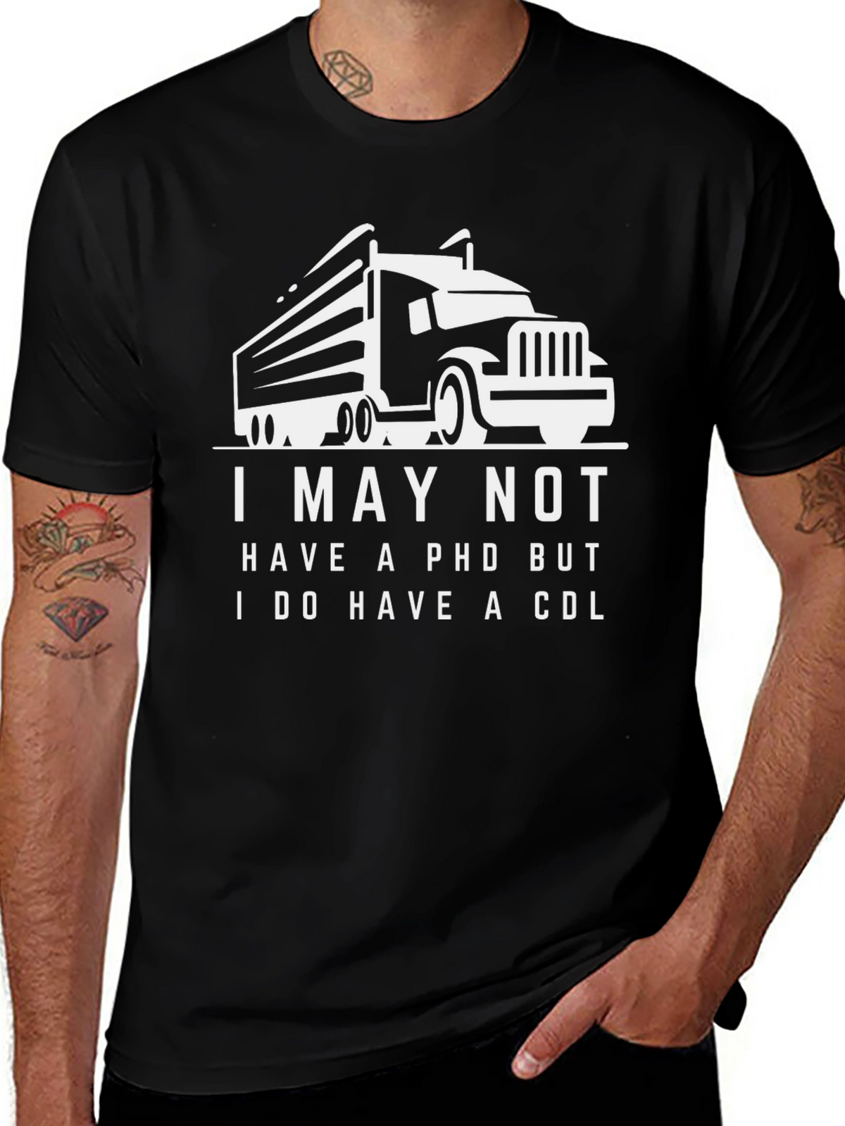 CDL Truck Driver T-Shirt - Black Novelty Tee
