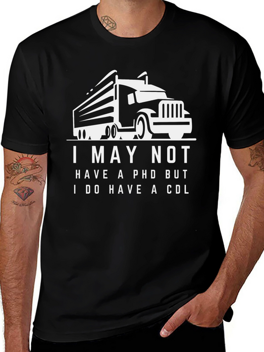 CDL Truck Driver T-Shirt - Black Novelty Tee