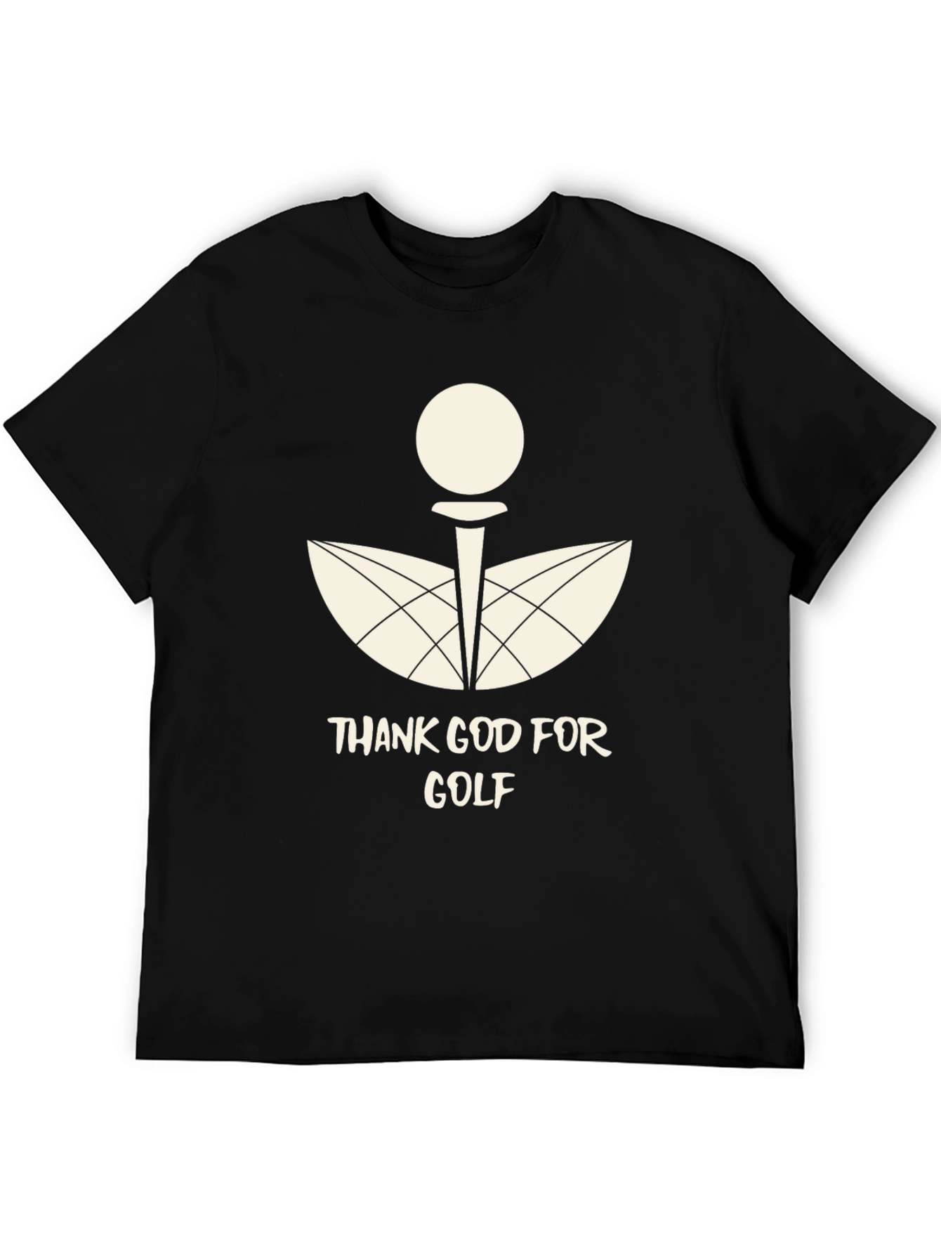 Thank God For Golf Black Graphic Tee