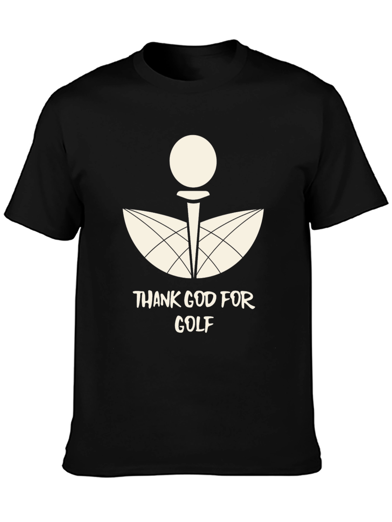 Thank God For Golf Black Graphic Tee
