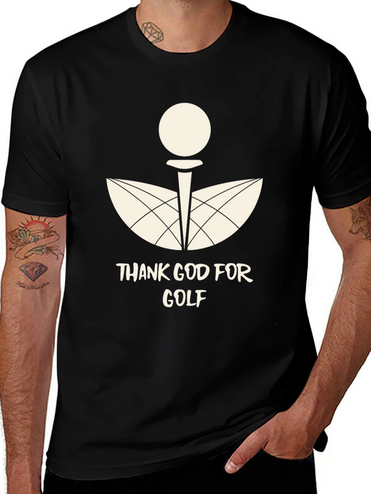Thank God For Golf Black Graphic Tee