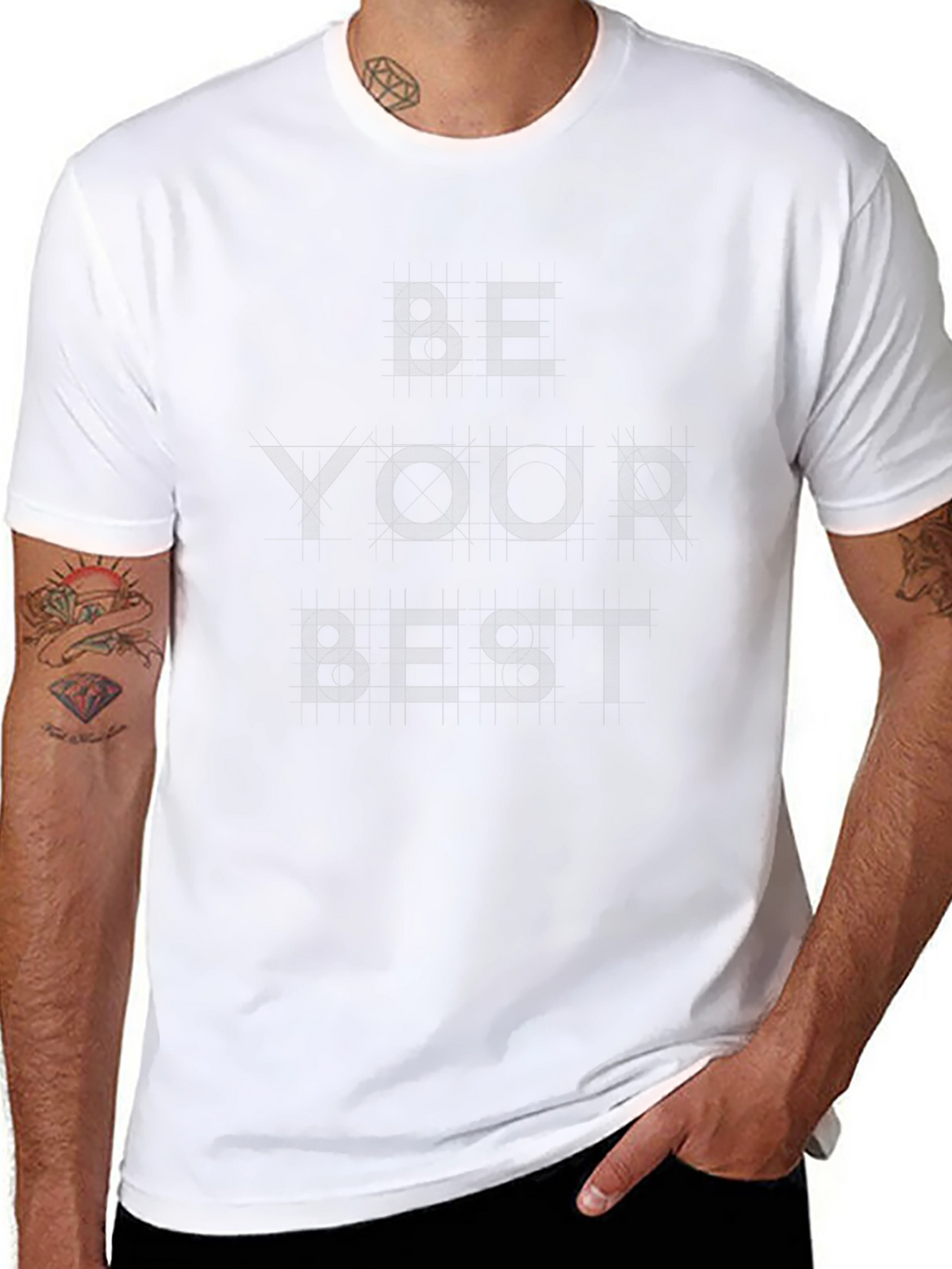 Mens Black Graphic Tee - Be Your Best