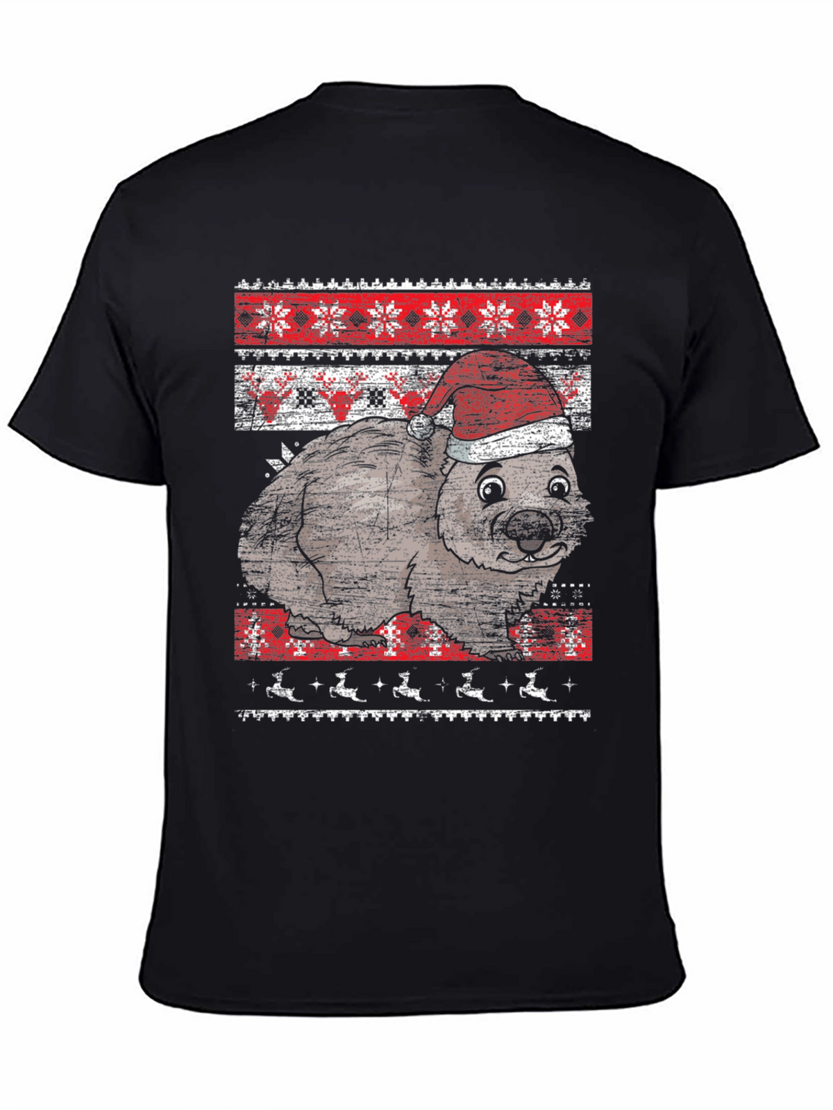 Christmas Wombat Ugly Sweater Graphic Tee