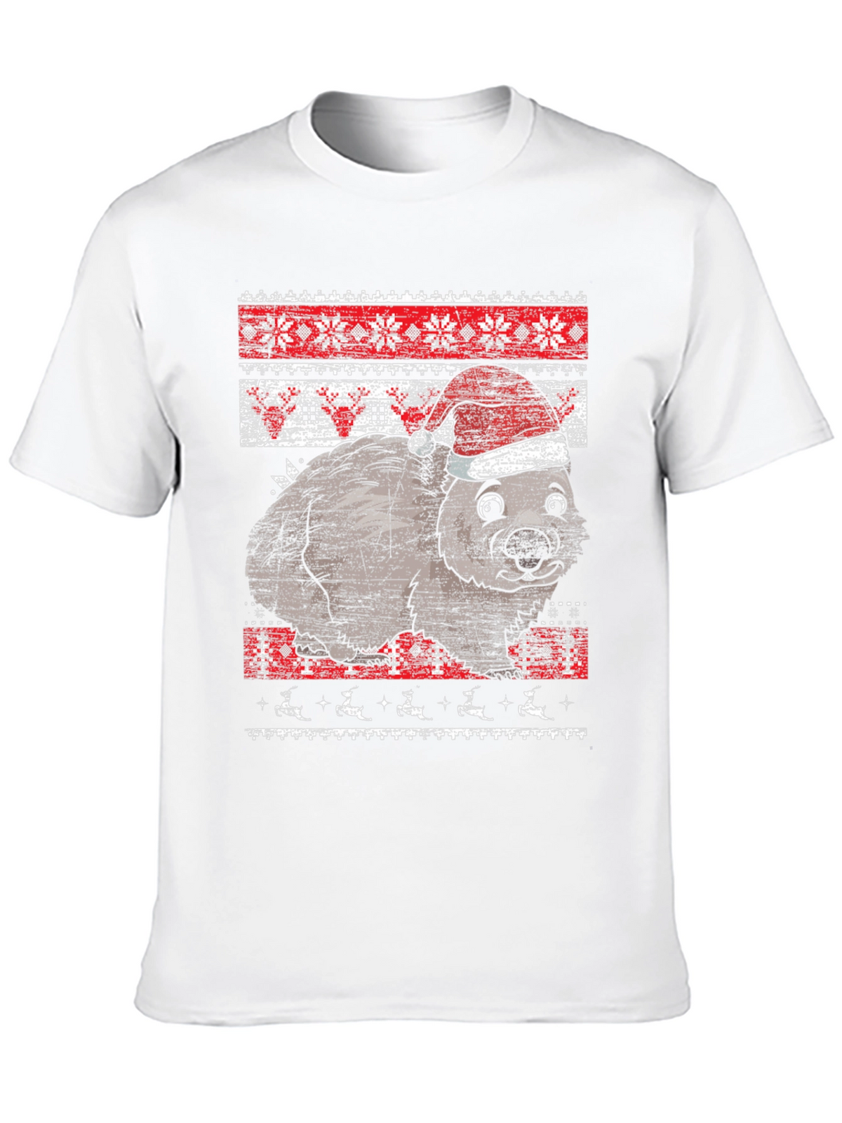Christmas Wombat Ugly Sweater Graphic Tee