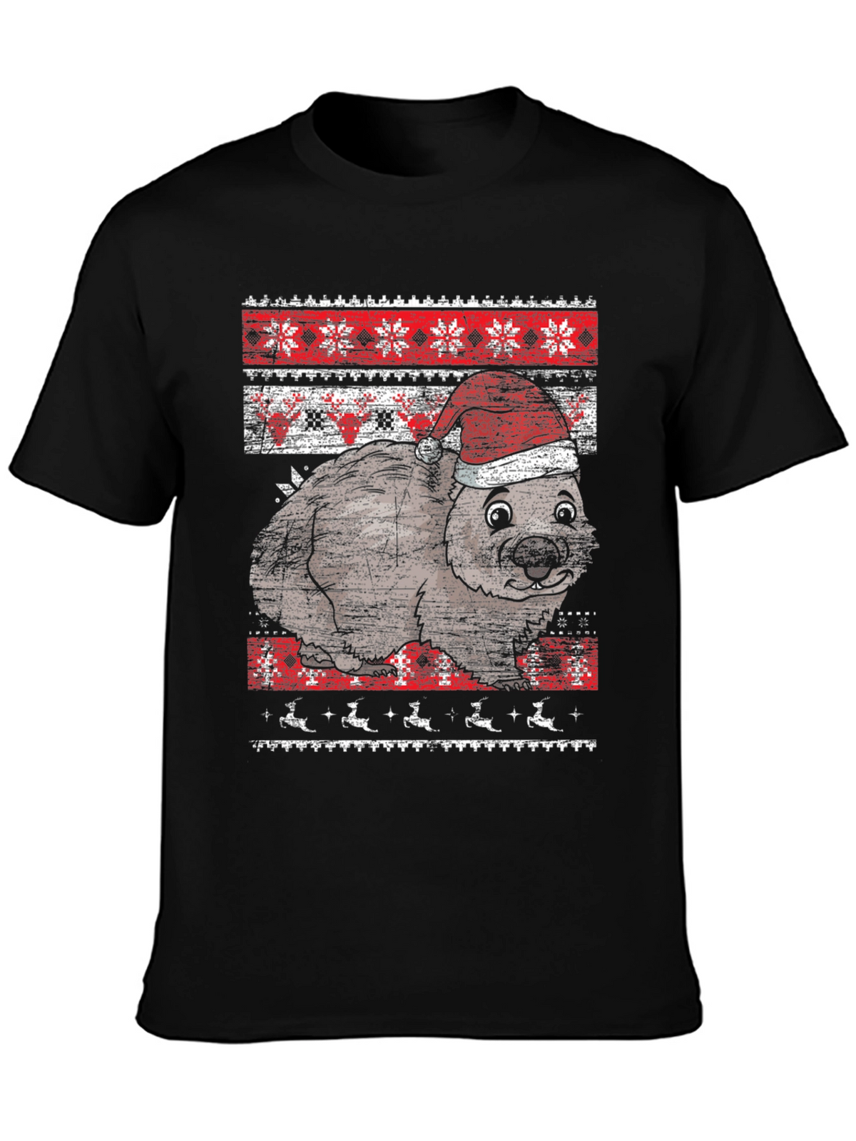 Christmas Wombat Ugly Sweater Graphic Tee