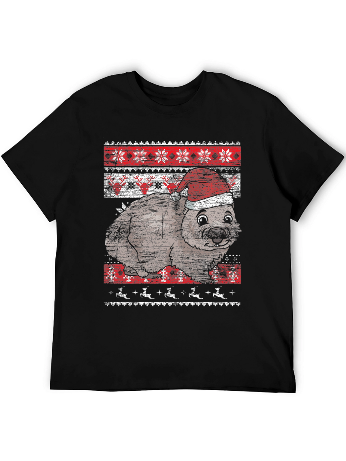 Christmas Wombat Ugly Sweater Graphic Tee