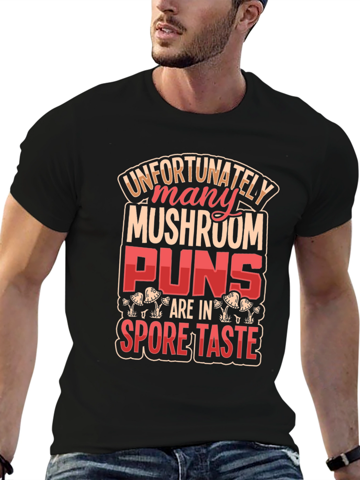 Mushroom Pun Graphic T-Shirt - Novelty Design