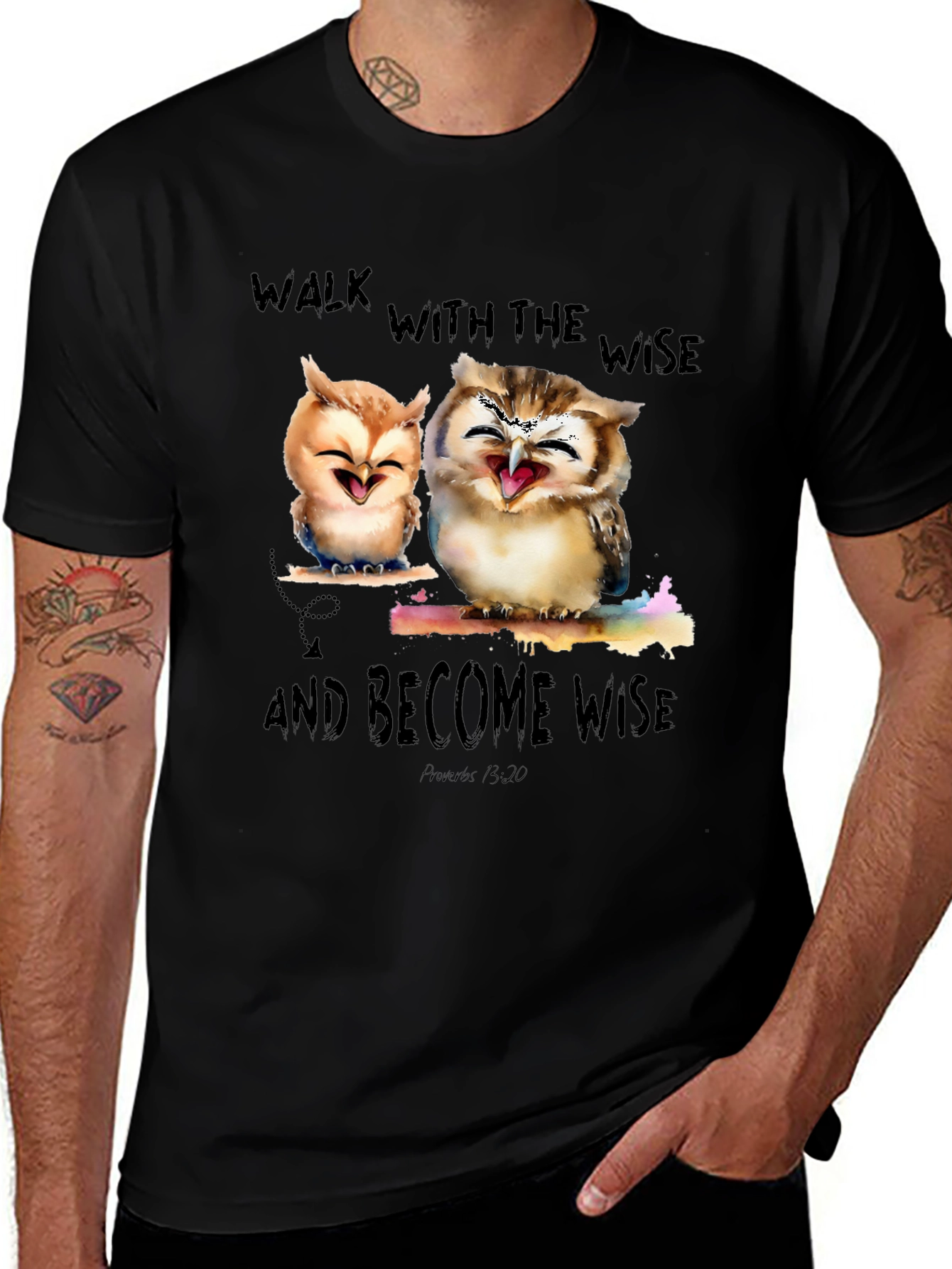 Wise Owls Graphic T-Shirt - Walk With The Wise