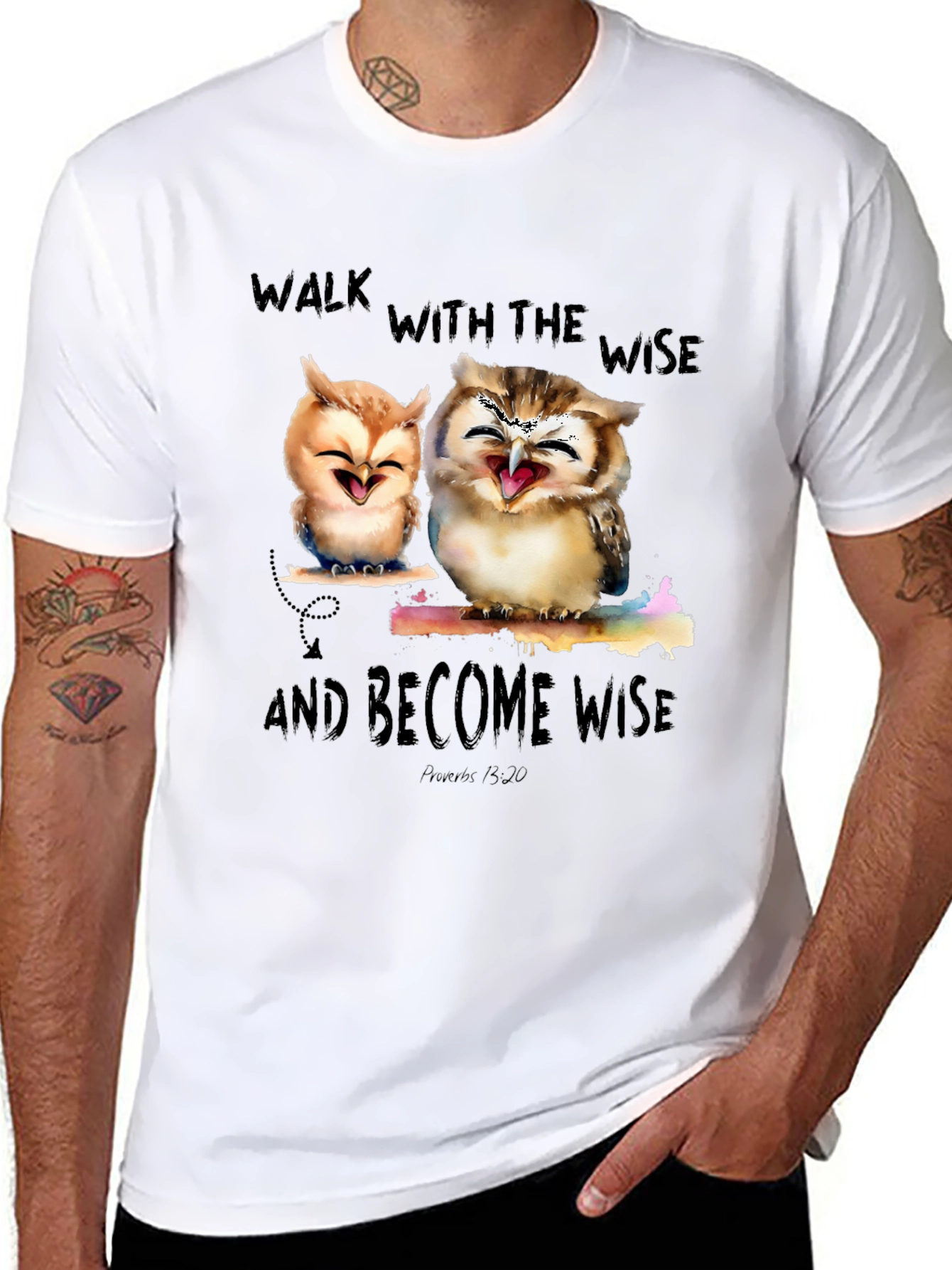 Wise Owls Graphic T-Shirt - Walk With The Wise