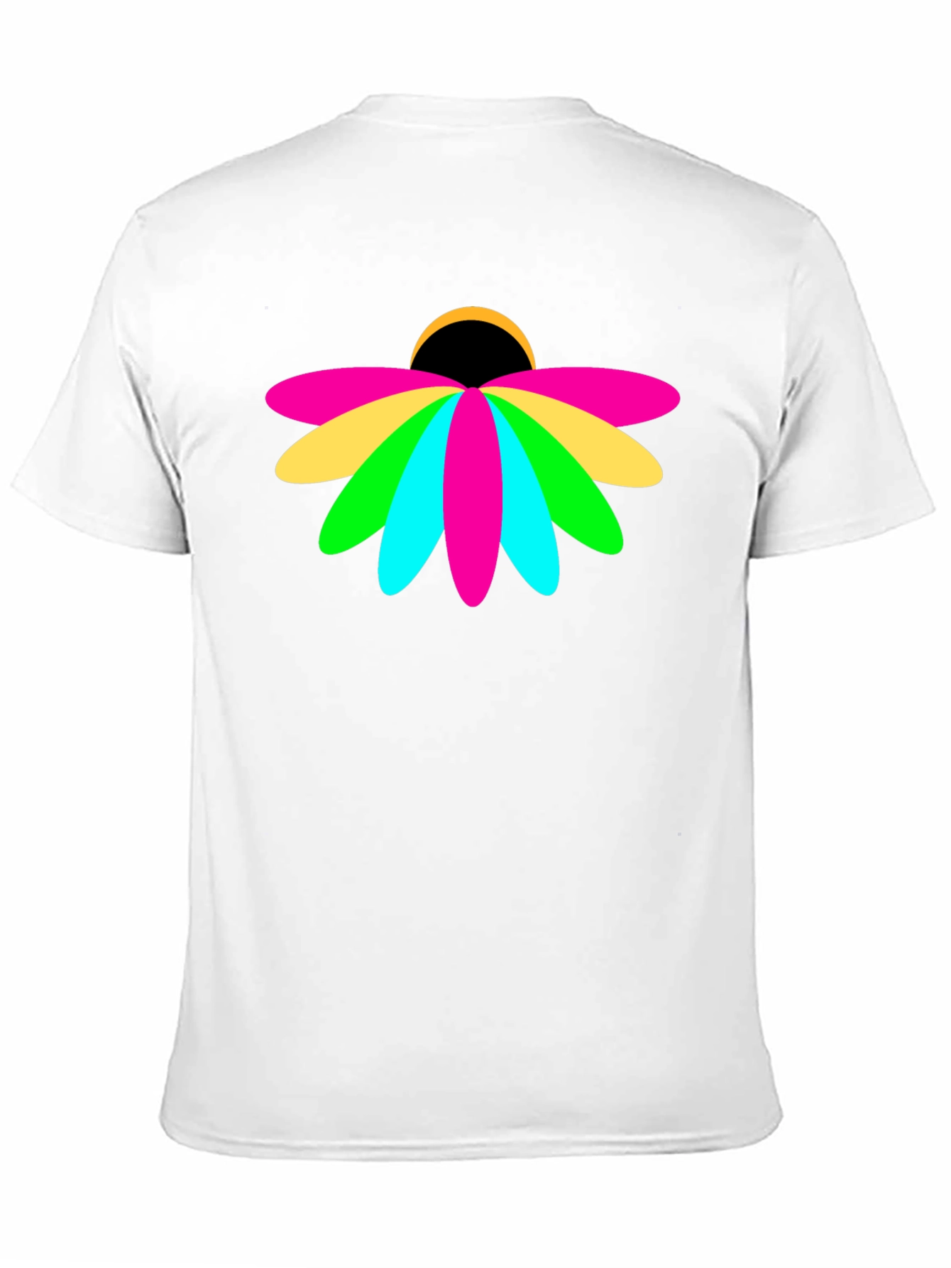 Vibrant Floral Graphic Black T-Shirt