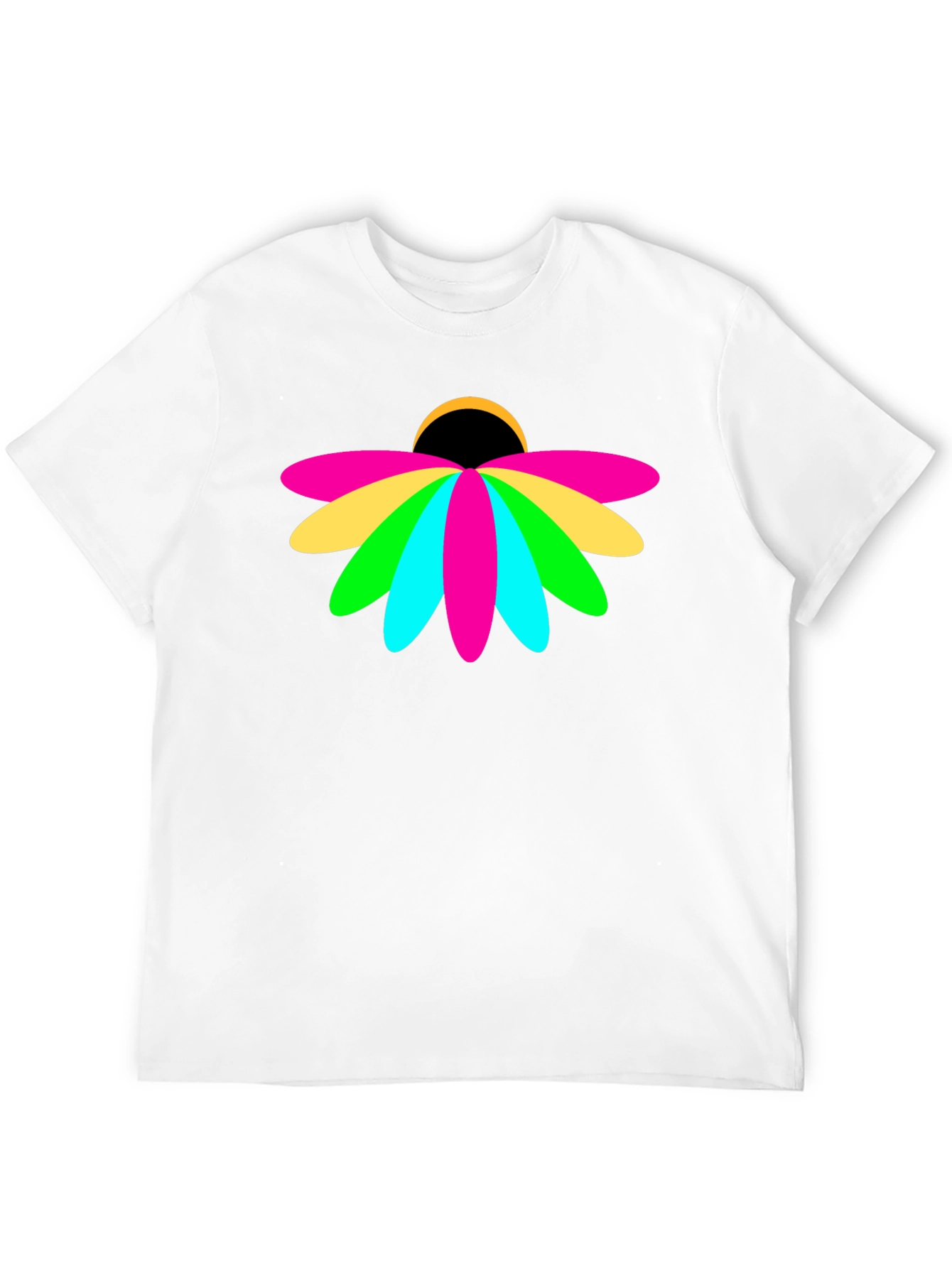 Vibrant Floral Graphic Black T-Shirt