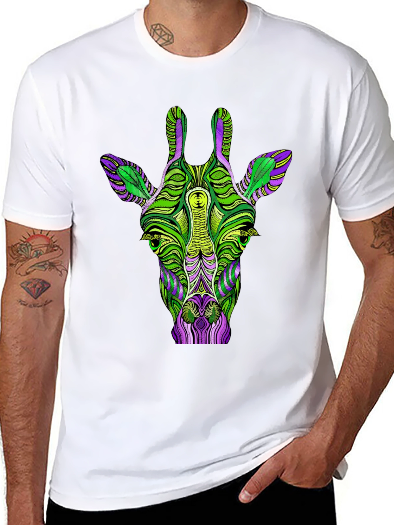 Psychedelic Giraffe Graphic T-Shirt