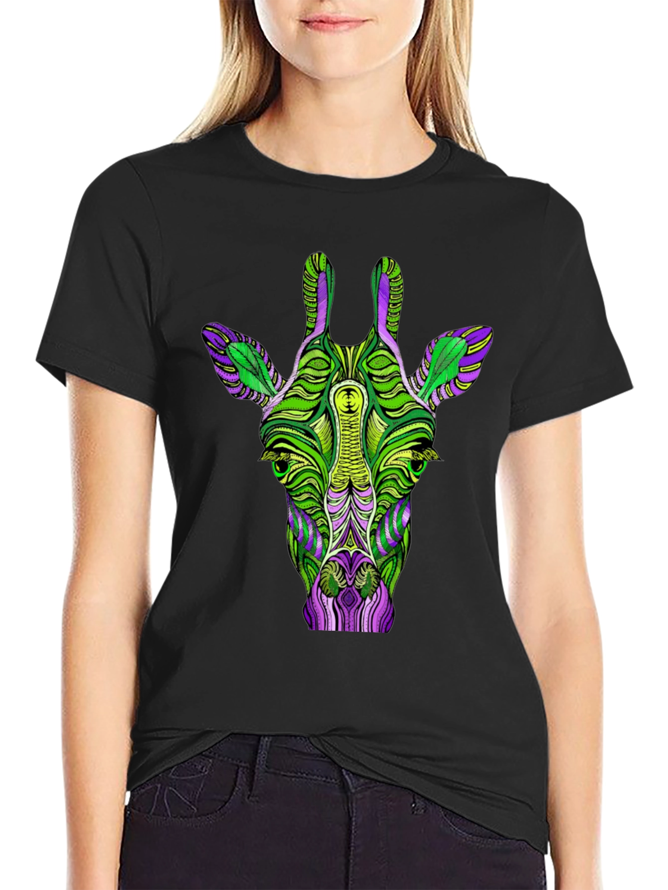 Psychedelic Giraffe Graphic T-Shirt