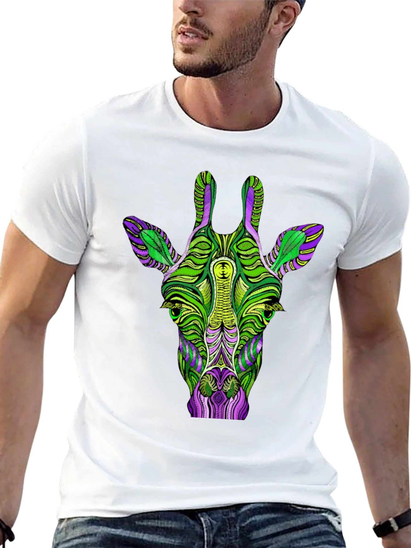 Psychedelic Giraffe Graphic T-Shirt