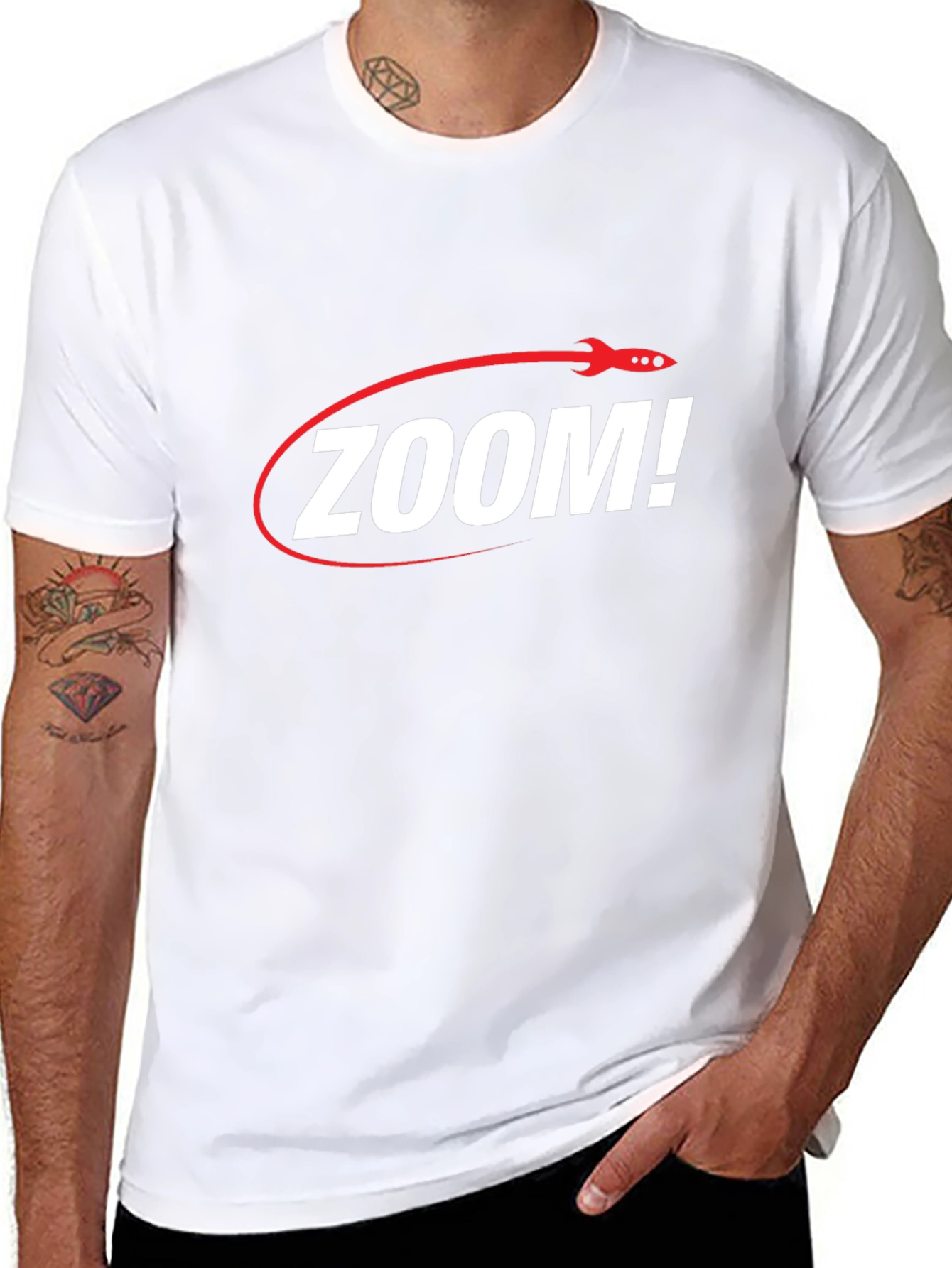 Zoom! Rocket Graphic T-Shirt - Sleek Black Tee