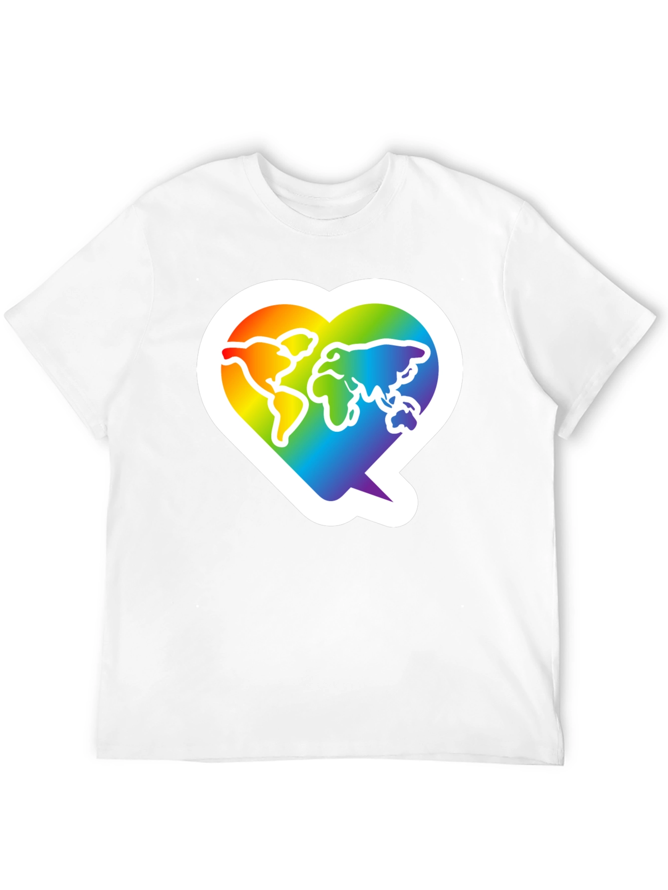 Rainbow World Heart Graphic T-Shirt