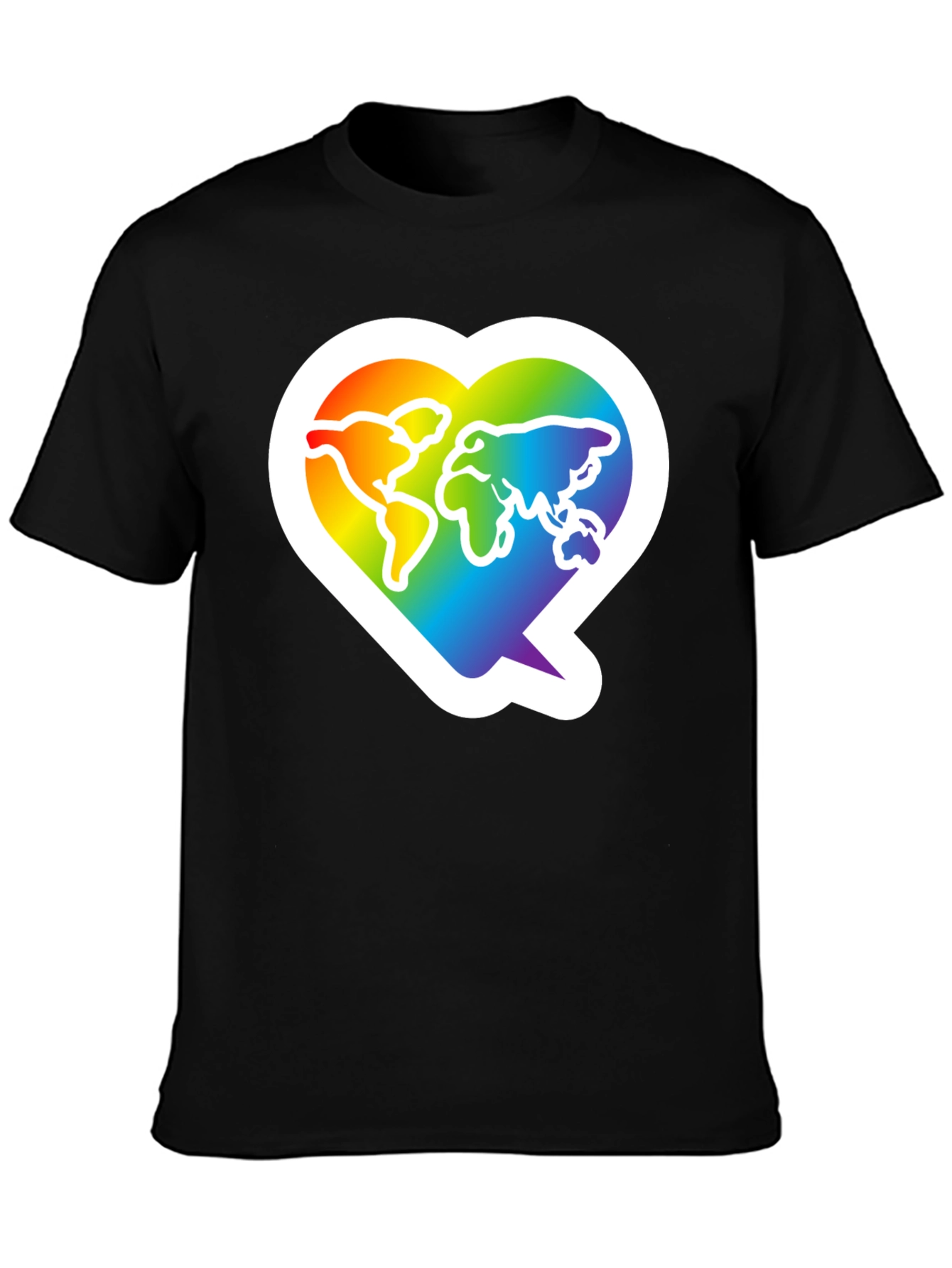 Rainbow World Heart Graphic T-Shirt