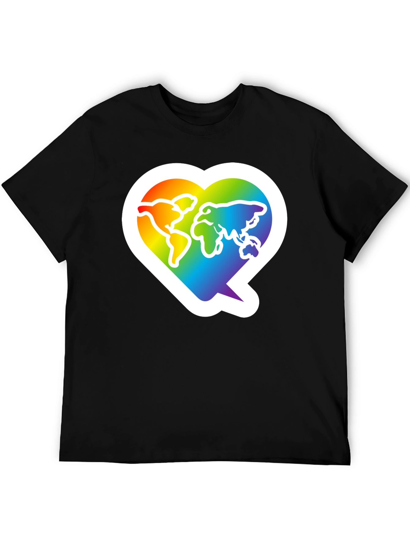 Rainbow World Heart Graphic T-Shirt
