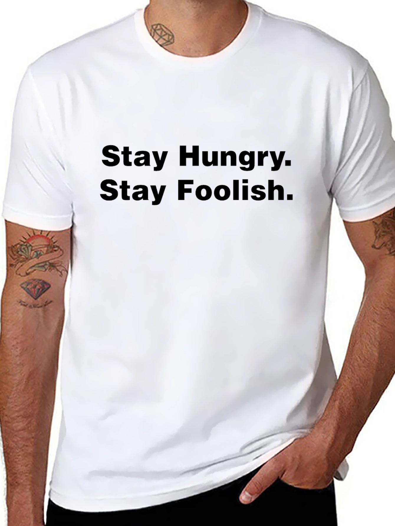 Stay Hungry Stay Foolish Black T-Shirt