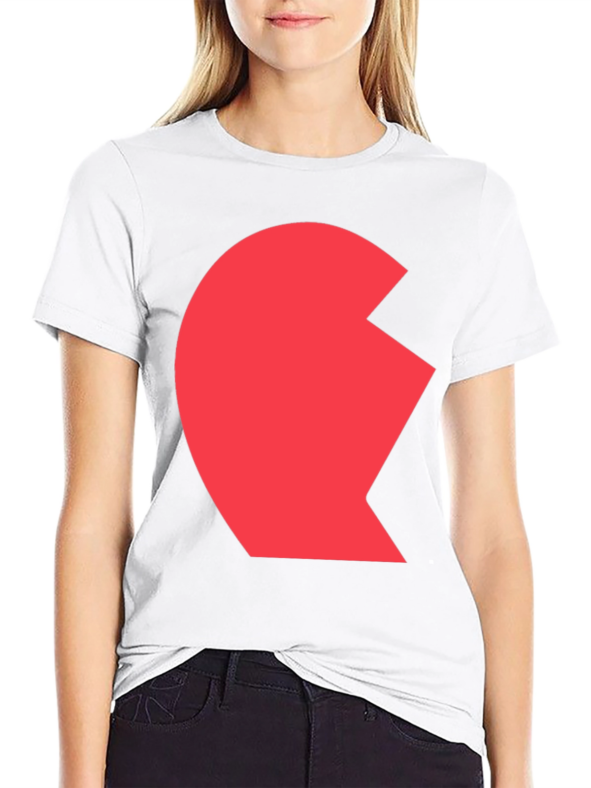 Matching Heart Couple T-Shirt - Left Side