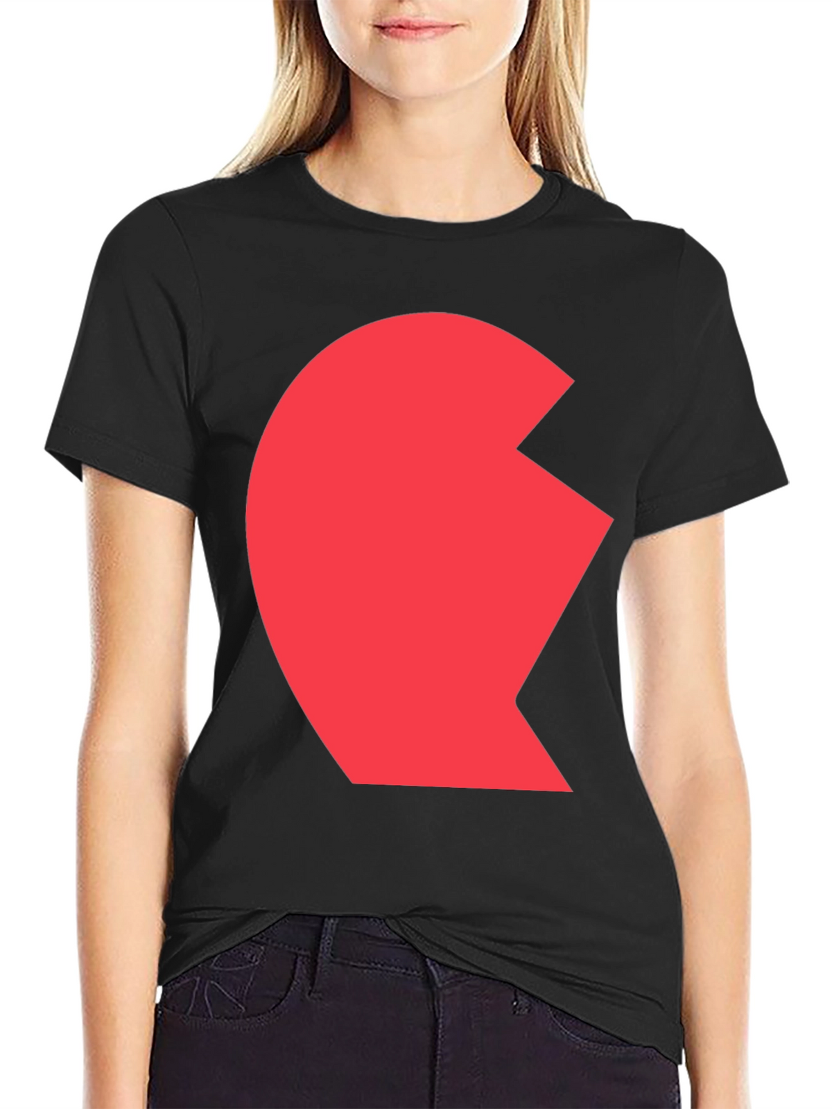 Matching Heart Couple T-Shirt - Left Side