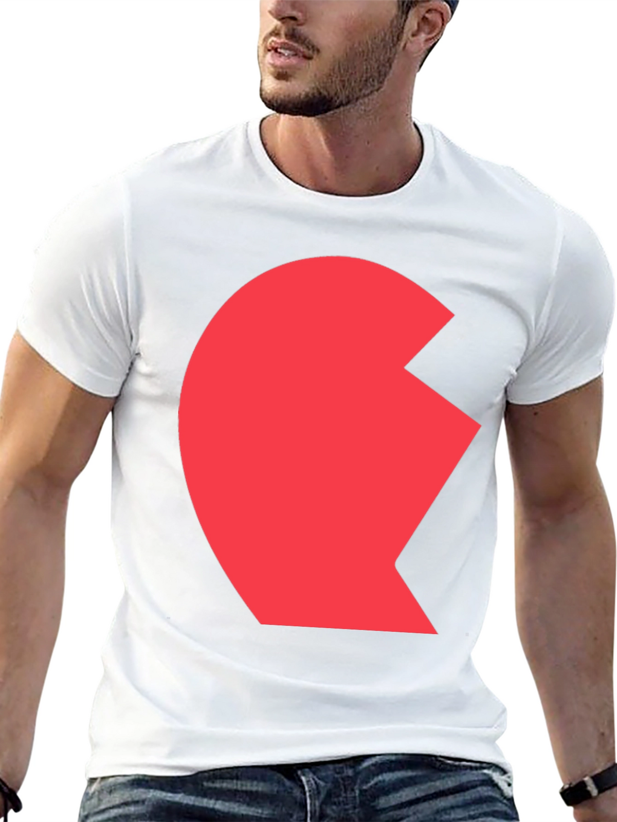 Matching Heart Couple T-Shirt - Left Side