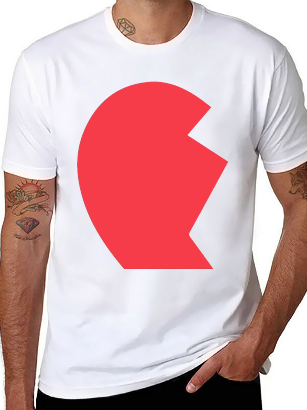 Matching Heart Couple T-Shirt - Left Side