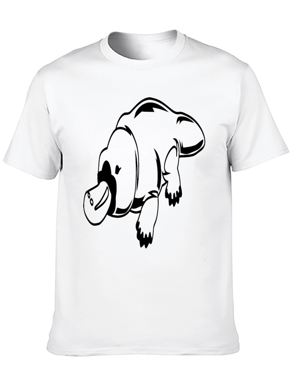 Cool Platypus Graphic Print Black T-Shirt