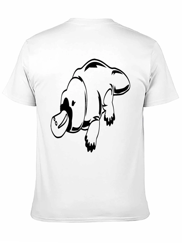 Cool Platypus Graphic Print Black T-Shirt
