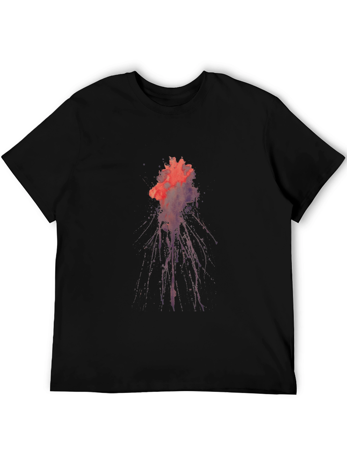 Abstract Splatter Graphic Tee - Black Cotton Comfort