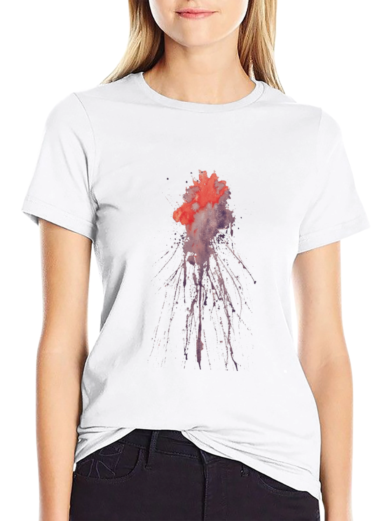 Abstract Splatter Graphic Tee - Black Cotton Comfort