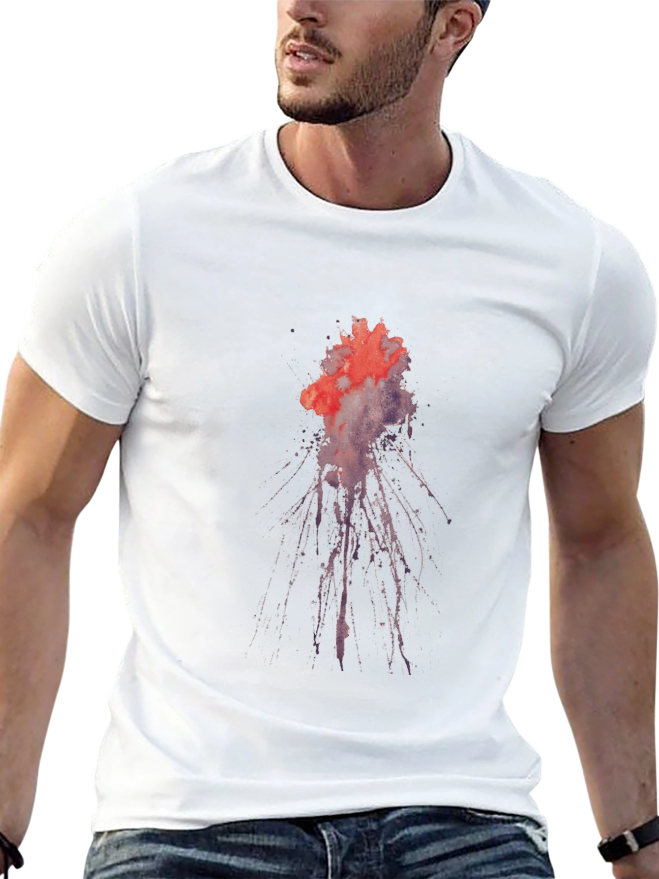 Abstract Splatter Graphic Tee - Black Cotton Comfort