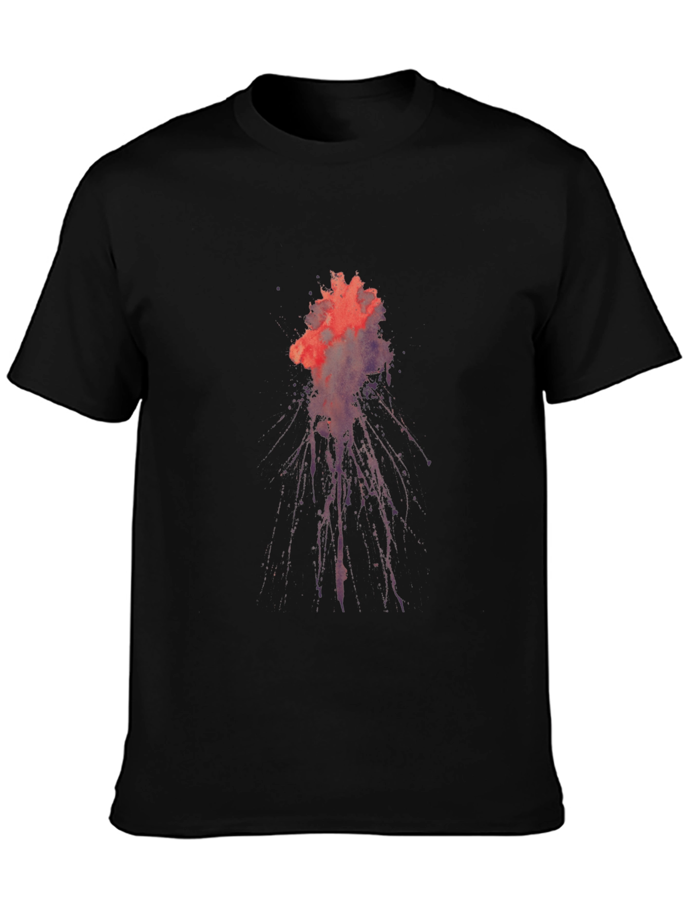 Abstract Splatter Graphic Tee - Black Cotton Comfort