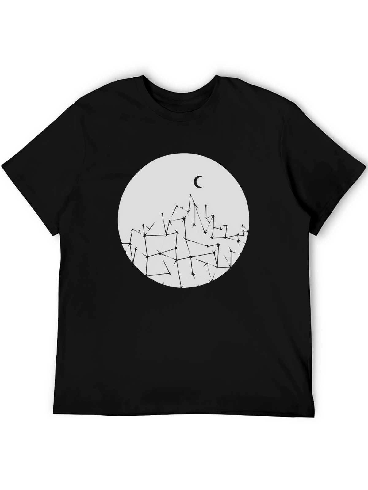 Modern Geometric Mountain & Moon Tee