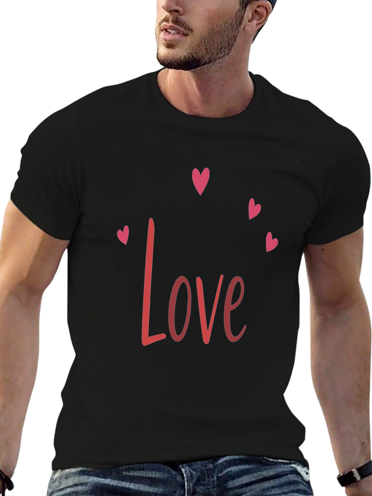 Love Graphic Black T-Shirt - Valentines Day